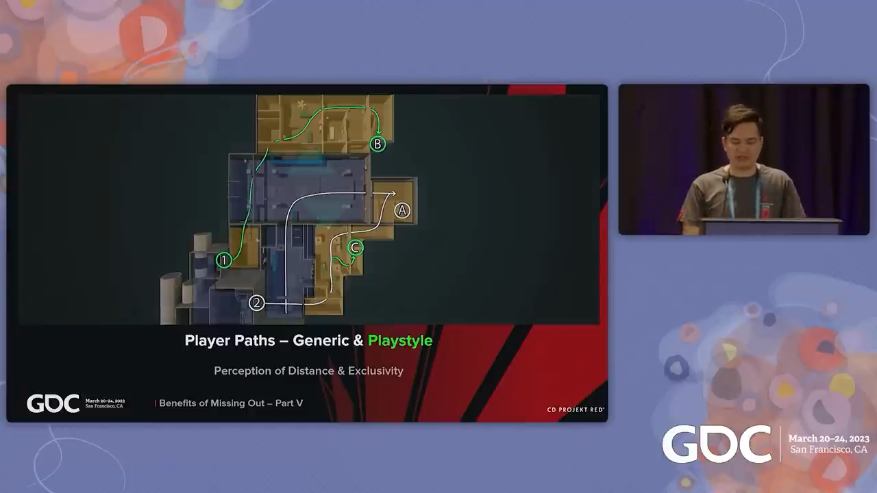 Player Paths — Generic & Playstyle paths mapped on blockout with Perception of Distance & Exclusivity applied